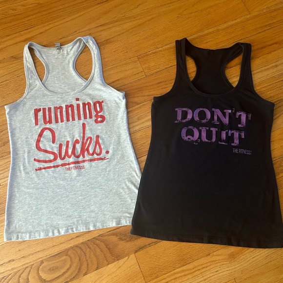 Bundle on 2 Fitness Tee Co Racer Back Tank Tops Size Large - Picture 1 of 7